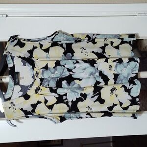 Black Label by Evan Picone Floral Sleeveless Top (XL)